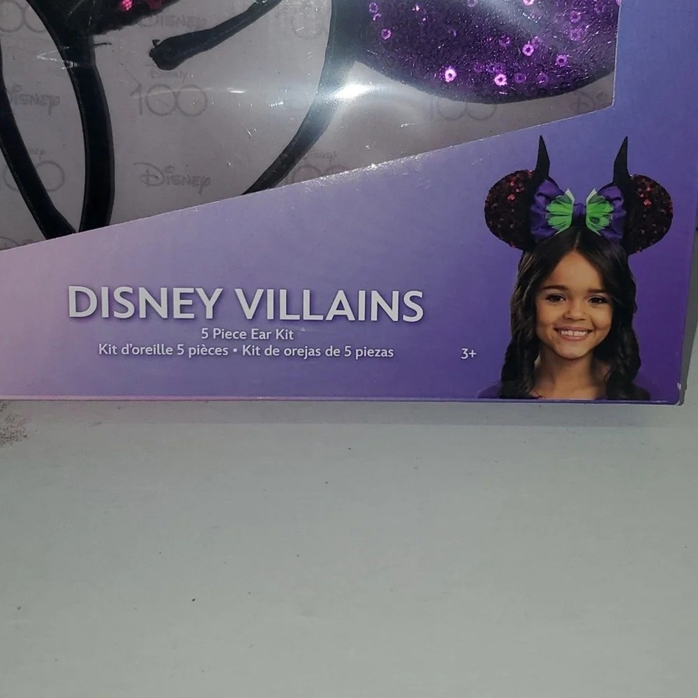 Exclusive 100th Anniversary Disney Villains 5 Piece Headband Ear Set NWT